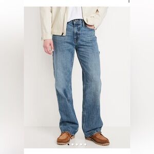 Old Navy 90’s Baggy Carpenter Jeans in Faded Light Blue Wash 40x32